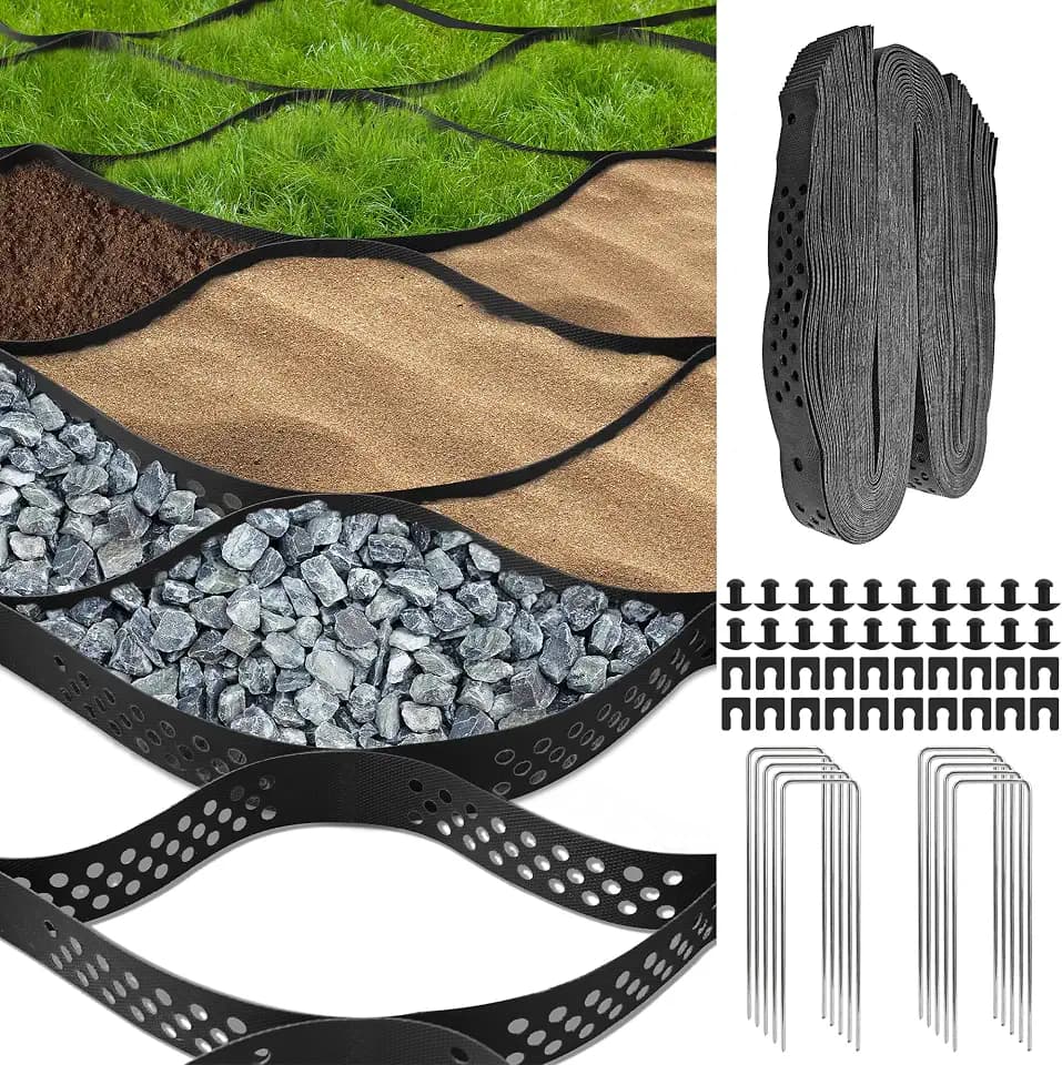 Gravel Grid 4 x 50 FT,2"Depth HDPE Ground Grid for Gravel,Geogrid Driveways