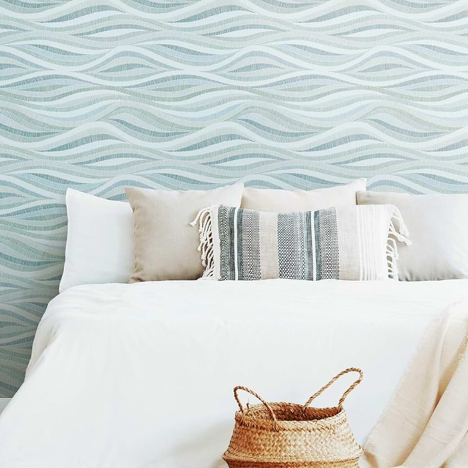 RoomMates Mosaic Waves Peel and Stick Wallpaper