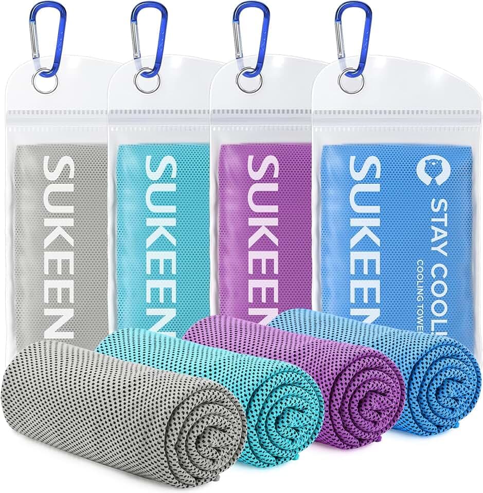 Sukeen Kühlendes Handtuch, Kühlhandtuch 100 x 30 cm, Ice Cooling Towel für Hals und Gesicht, Kühlendes Sporthandtuch für Fitness, Gym, Golf, Yoga, Strand, Camping