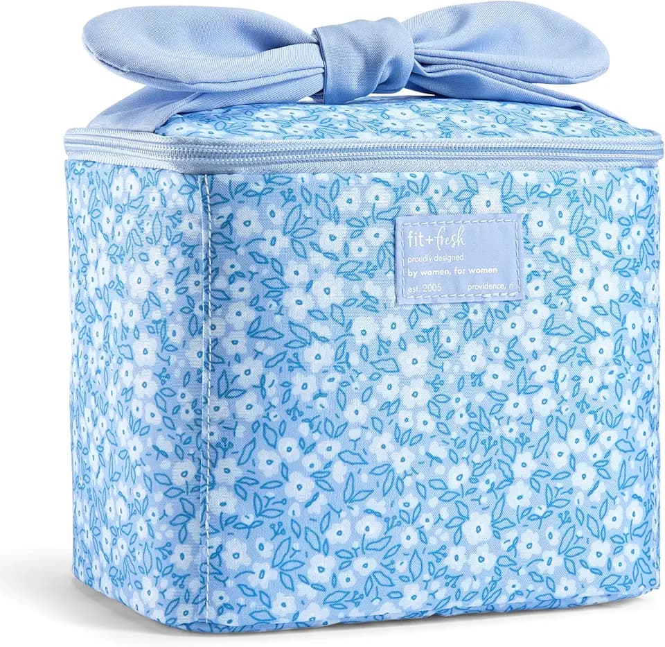 Fit & Fresh Luna Insulated Kids Lunch Box for Girls, Floral Bow Lunch Tote