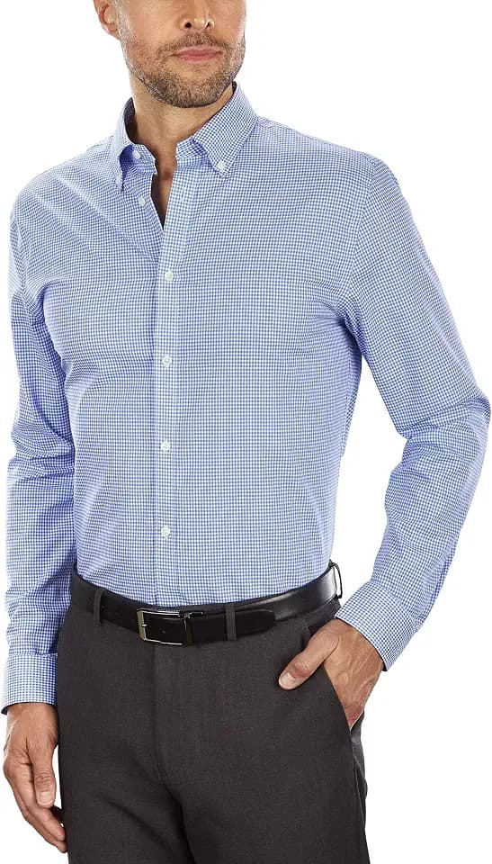 Tommy Hilfiger Men's Slim Fit Non Iron Gingham Dress Shirt