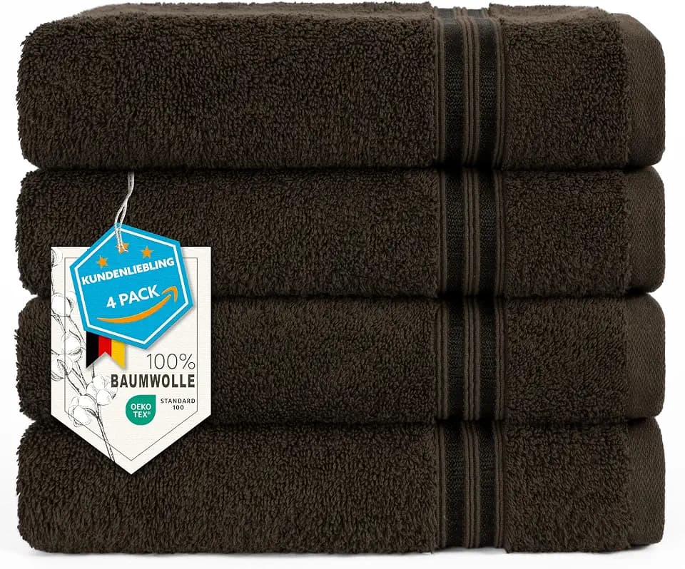 Hammetex Handtücher 4er Set 50x100 cm, 100% Baumwolle Frottee