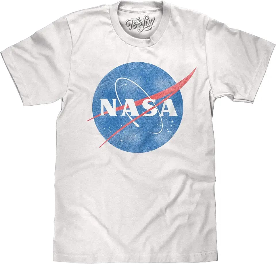 Tee Luv Men's Distressed NASA Shirt - Vintage NASA Meatball Logo T-Shirt