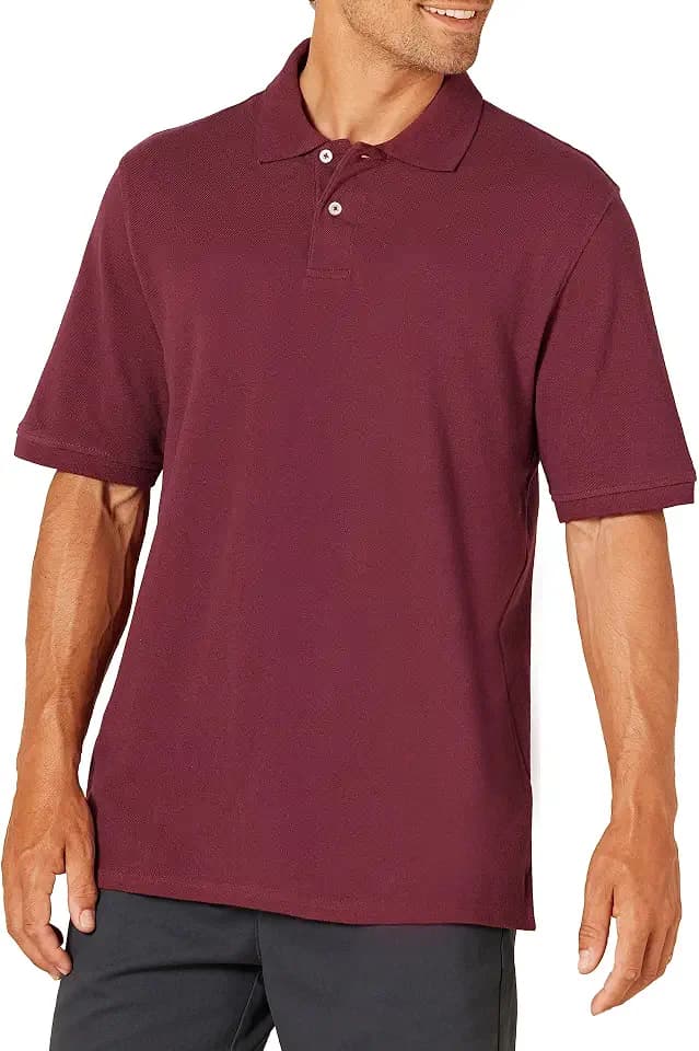 Amazon Essentials Men's Regular-Fit Cotton Pique Polo Shirt, Short Sleeve (Available in Big & Tall)