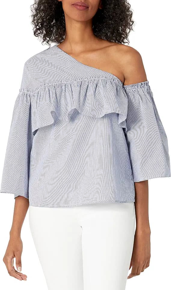 Lucca Couture Women's Adeline One Shoulder Ruffle Top