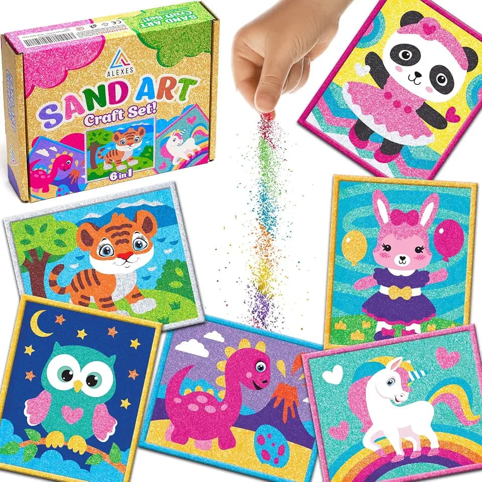 ALEXES Sand Art Kits for Kids – Sand Coloring Kit - Colored Sand Painting