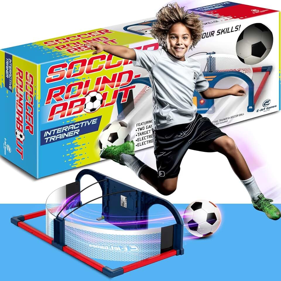 E-Jet Fußball Spielzeug für 6 7 8 9 10 Jahren, Sportspaß für Garten Indoor Outdoor, Fußball-Übungen Spiele | Geschenke für Jungen Mädchen