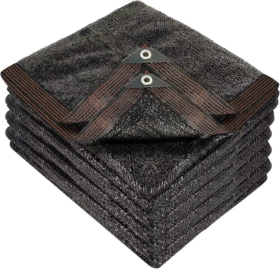 winemana 20 x 20 FT Black Shade Cloth, Durable Mesh Tarp Garden Sun Shade