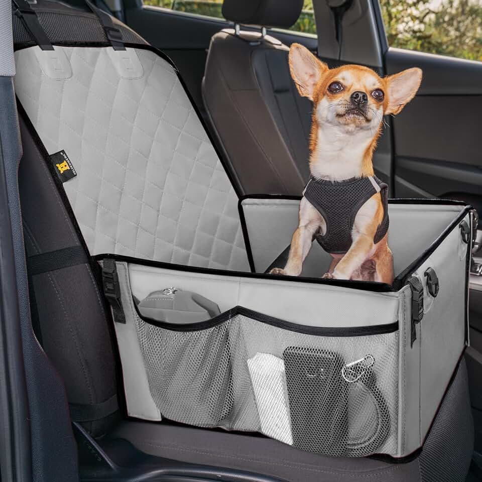 HELDENWERK® Hundeautositz extra stabil mit 5 Gurten Kratzfest & reißfest