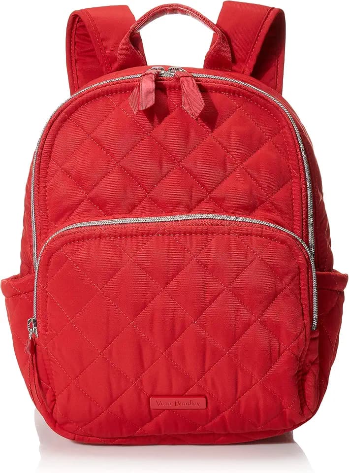 Vera Bradley Women's Performance Twill Small Backpack, Cardinal Red, One Size