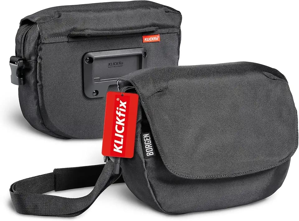 Borgen Lenkertasche Fahrrad KLICKfix, schwarz, 5 L, 2in1 Tragetasche
