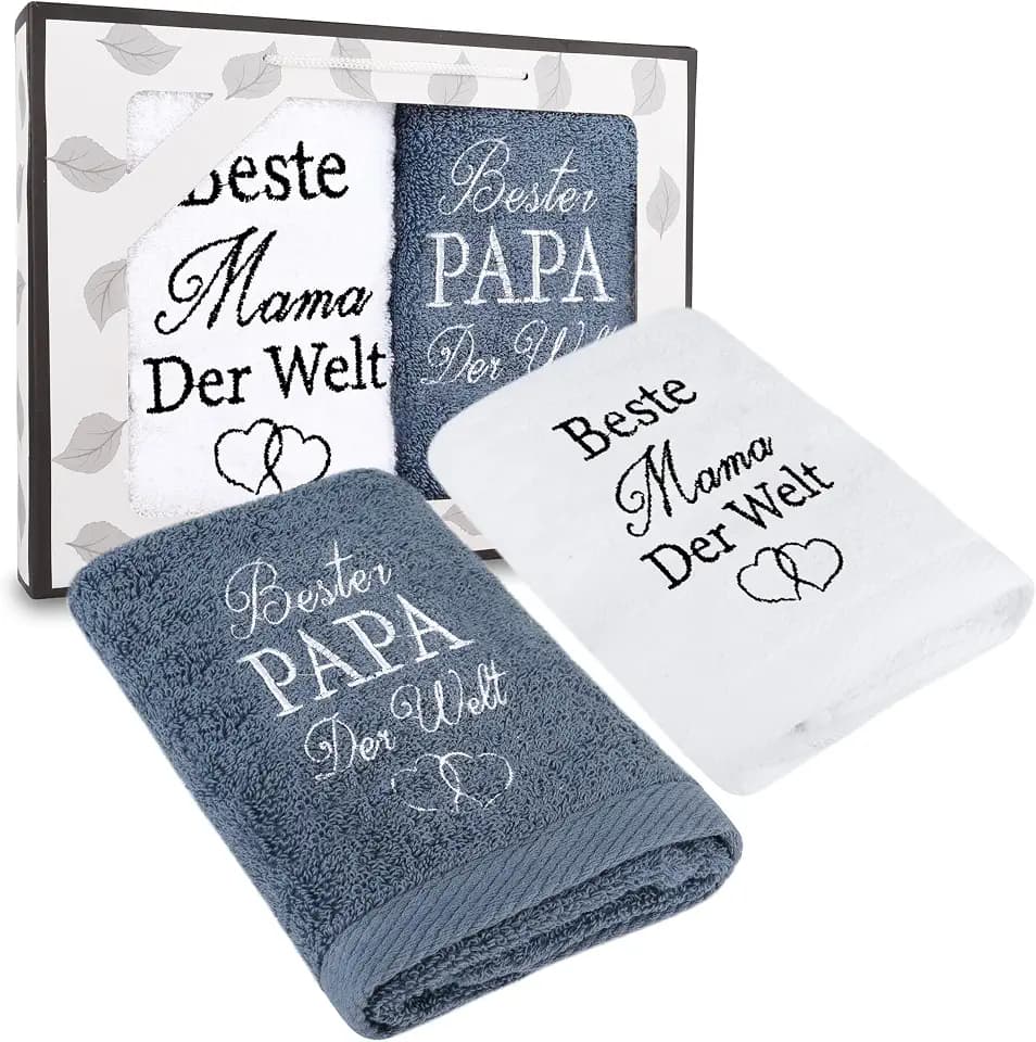Rebundex Geburtstag Geschenke für Mama und Papa Handtuch 35x75 Weihnachten