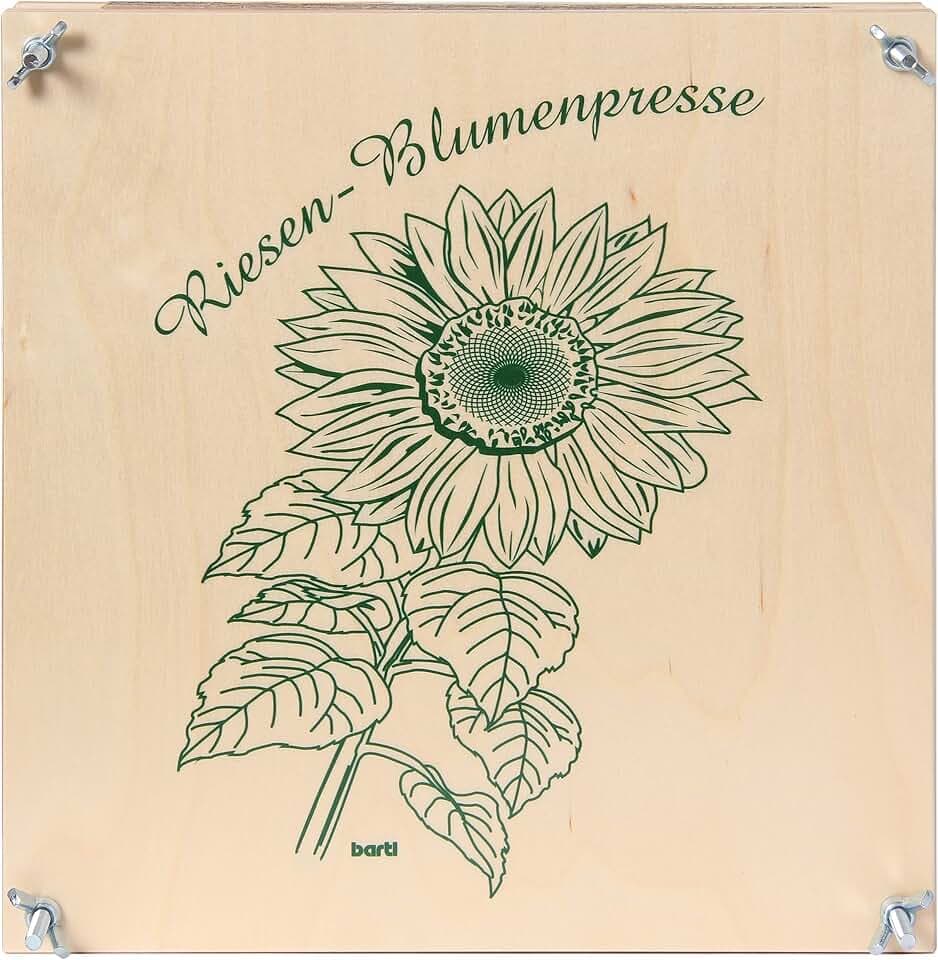 Bartl 101669 Riesen-Blumenpresse aus Holz 30 cm x 30 cm Top Qualität. Made in Germany.
