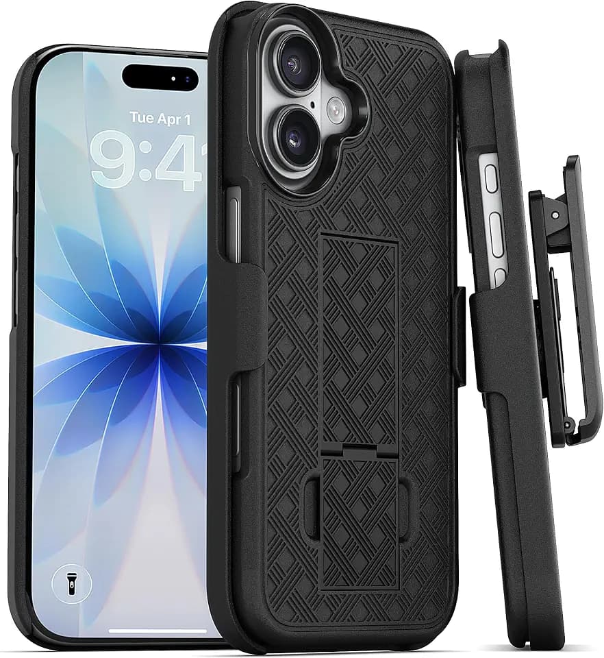 MOTIVE for iPhone 17 Case with Belt Clip, Rigid, Kickstand | 6.3"