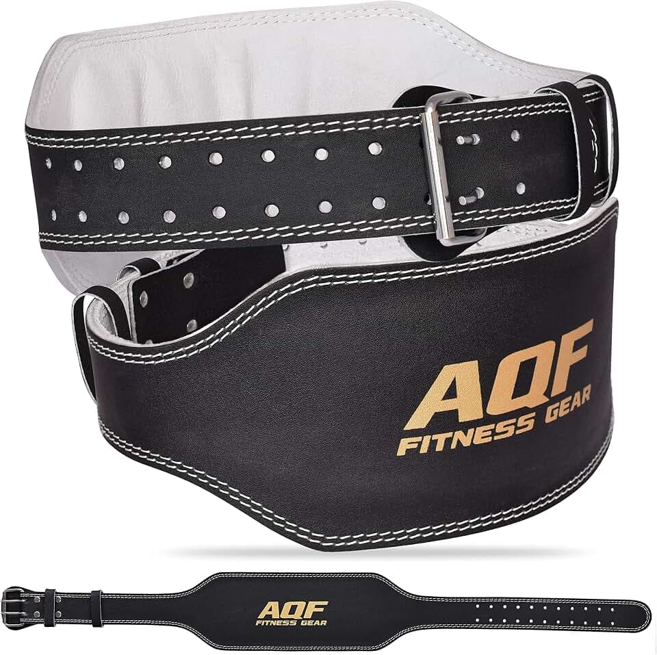 AQF Gewichthebergürtel Leder, 4" & 6" Rückenstütze mit Rollenschnalle