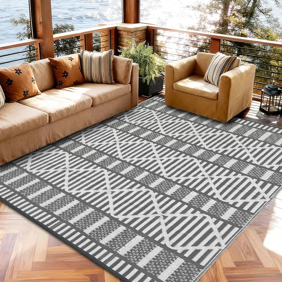 Garvee Outdoor Rug 9x18 ft Large Waterproof Reversible Patio Rug