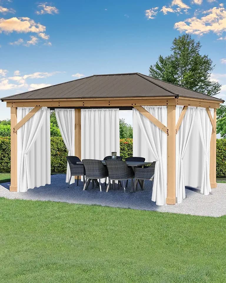 Outdoor Curtains for Patio Waterproof Rod Pocket 6 Pcs 54x84 Inch White