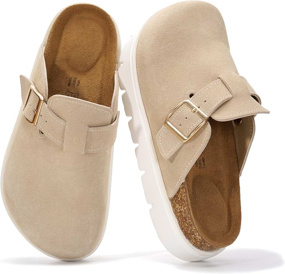 Project Cloud 100% Genuine Leather Platform Clogs for Women