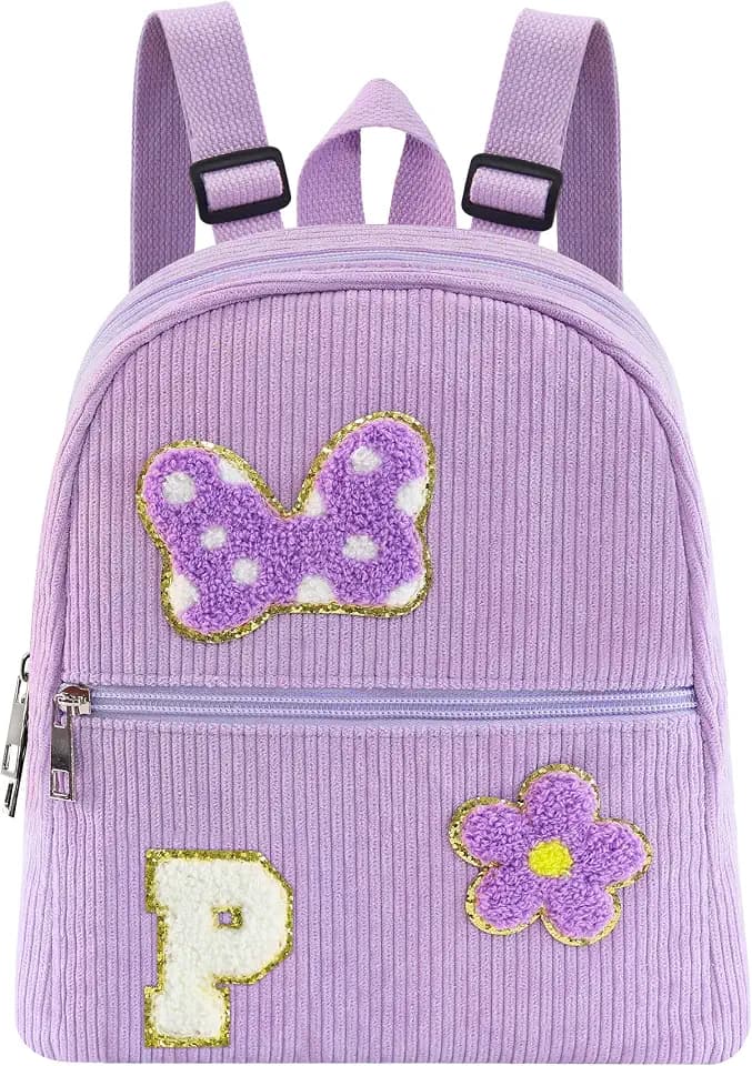 2 3 4 5 6 Year Old Girl Gifts Chenille Initial Mouse Bow Mini Backpack