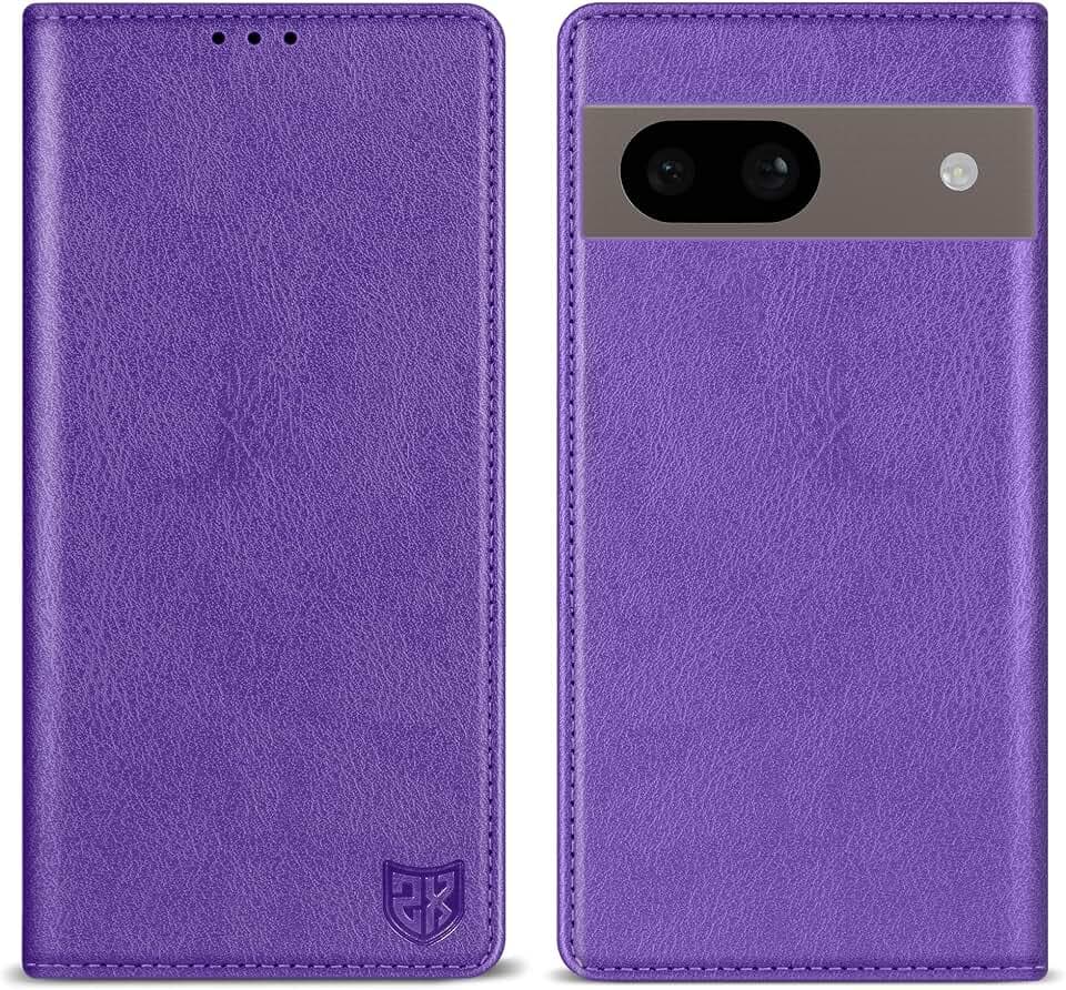 ZZXX for Google Pixel 8a Wallet Case Strong Magnetic 6.1 inch,Purple