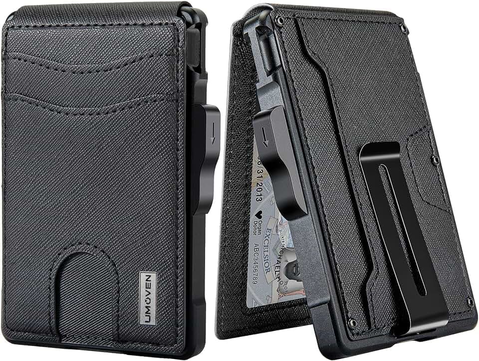 Wallet for Men, Minimalist Slim Leather Wallet, RFID‑Blocking Card Holder
