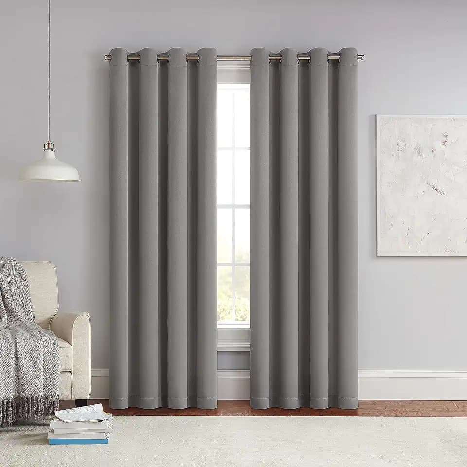 Eclipse Thermapanel Room Darkening Grommet Curtain, 54x84, Grey