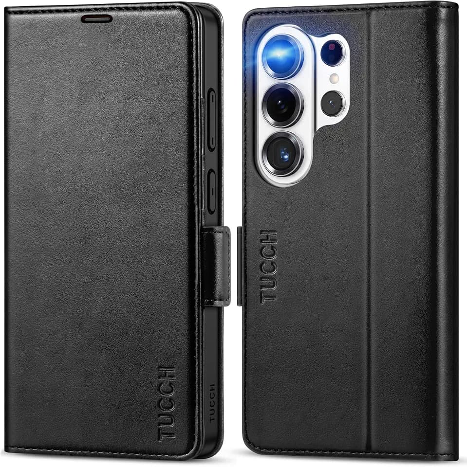 TUCCH Wallet Case for Galaxy S26 Ultra (6.9") 2026, 4 Card Holders, Black
