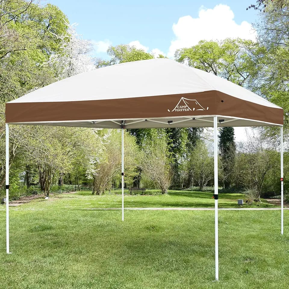 Canopy Tent, Outdoor 10x10 Pop Up Dome Canopy,Patio Tents for Parties,Quick Easy up Canopies with Waterproof Roof Roller Bag 4 sandbags (10X10 FT, Brown)