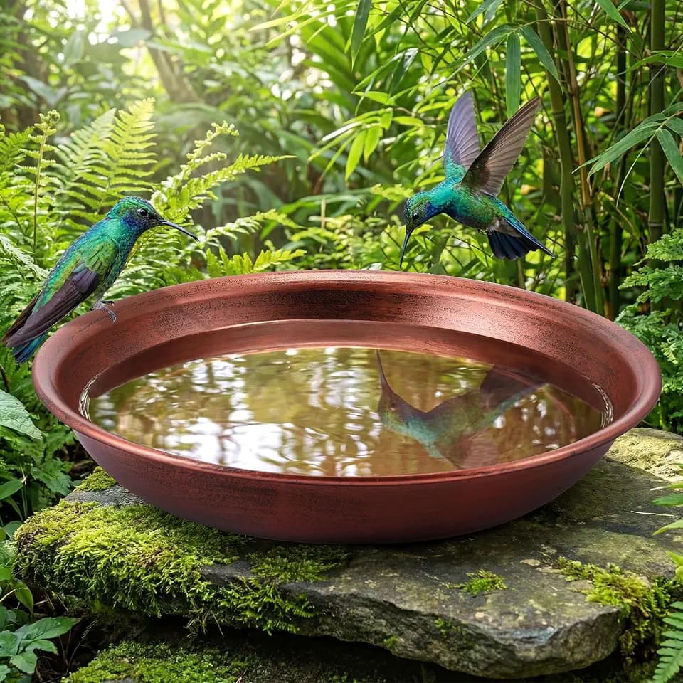 Bird Bath Bowl, Vintage Metal Bird Bath for Outdoor