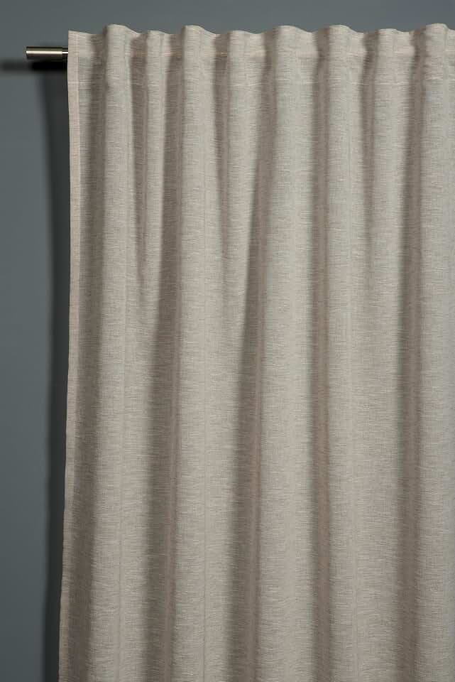 Sehlbach Fertiggardine mit Gardinenband, Leinenoptik, Beige, 140 x 175 cm Gardinen, Blickdicht, Lichtdurchlässig, Vielseitig Kombinierbar, Öko-Tex Zertifiziert, Einfach Befestigen