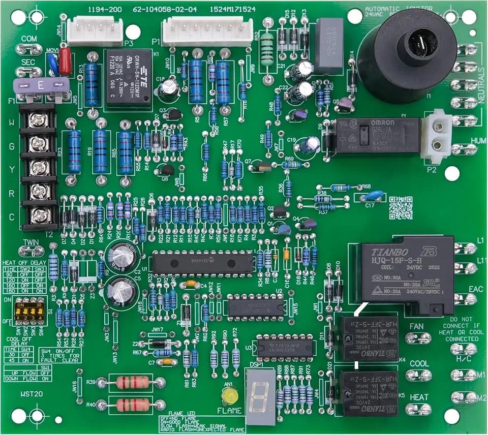 62-104058-02 Upgraded Replacement Furance Control Board, 1194-200 Control Board
