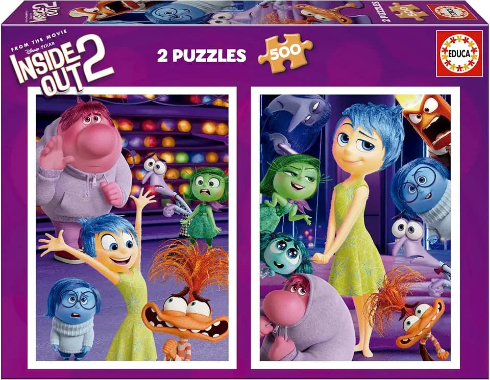 Educa - Inside Out 2 Disney Pixar | Puzzle 2 × 500 Teile für Kinder ab 11 Jahren, Emotionen Freude Angst, Kinderpuzzle Set (20101)