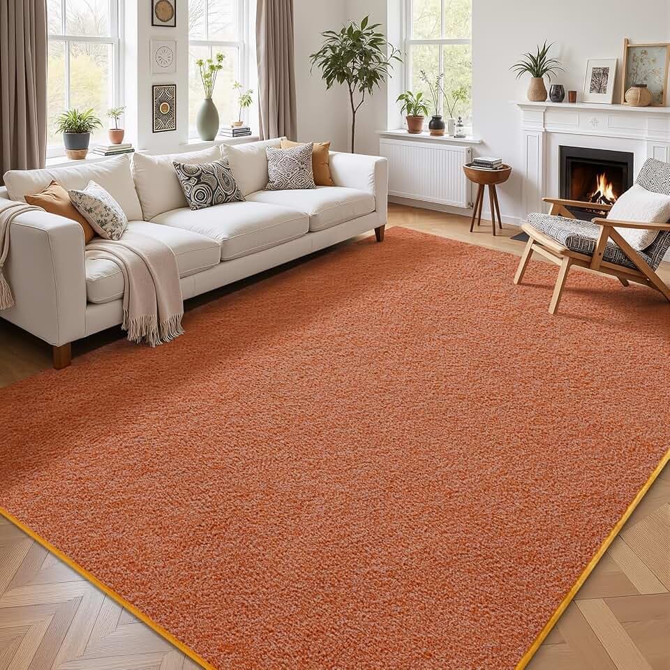 AROGAN 5x7 Area Rugs for Living Room Non Slip Dorm Bedroom Rug, Orange