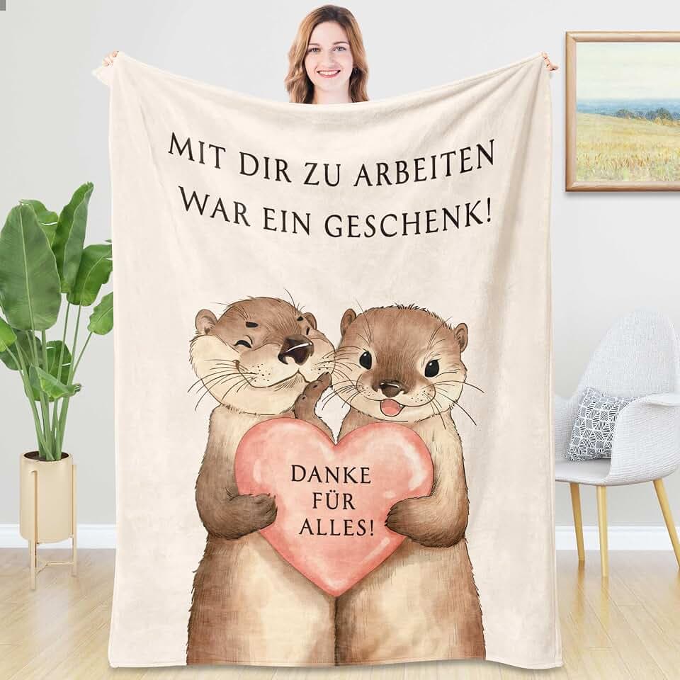 Rebundex Otter Kuscheldecke Abschiedsgeschenk Kollegen Jobwechsel Decke