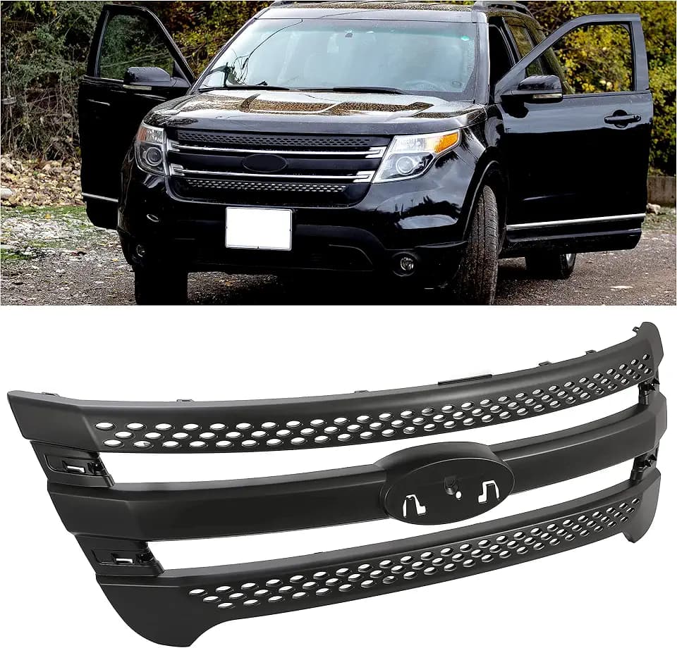 HECASA Grille Compatible with 2011-2015 Explorer Grill Trim Grill Insert