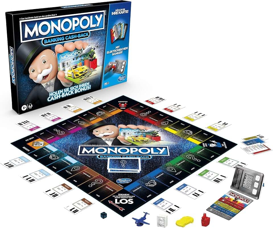 Monopoly Banking Cash-Back, die elektronische Version des beliebten, klassischen Spiels, elektronischer Punktestand und noch mehr Technologie, für die Familie