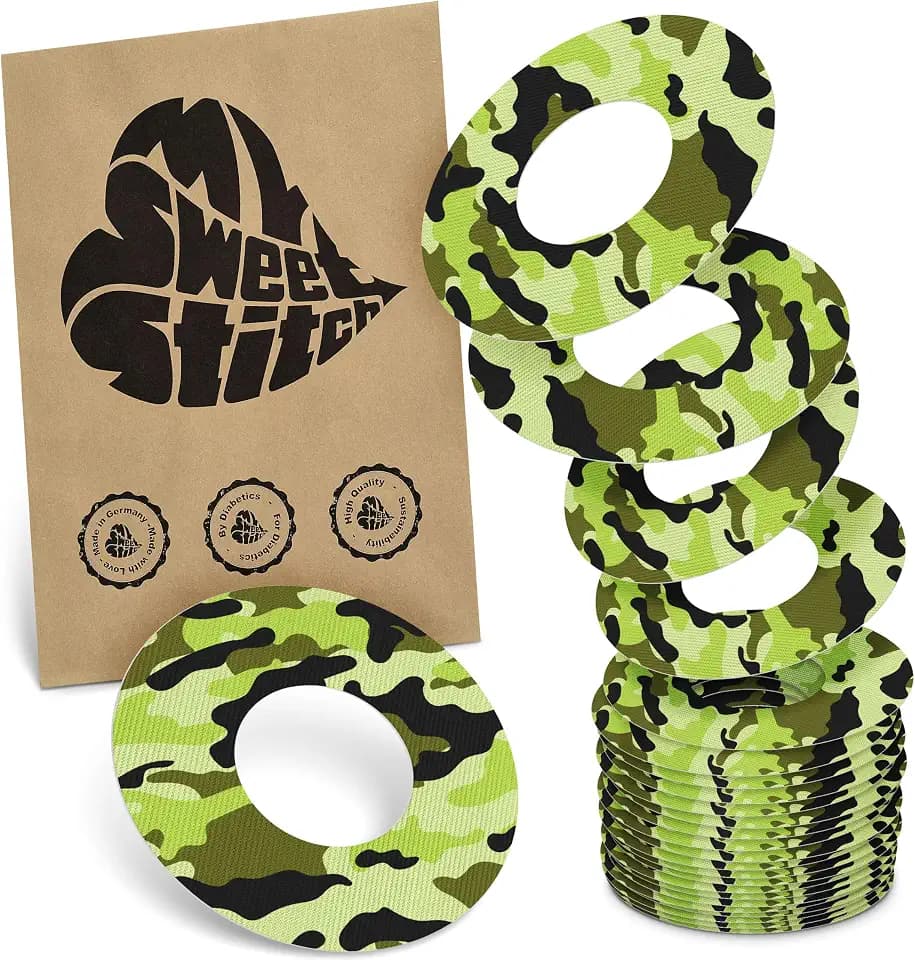 MySweetStitch 25 Ringpatches für FreeStyle Libre 2/Select rund Camo