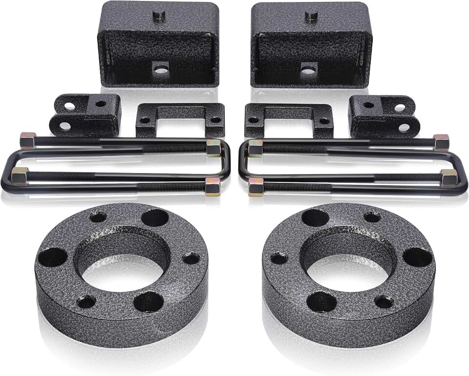 3.5" Front 3" Rear Leveling Lift Kit SE for 2007-2024 Chevy Silverado 1500 GMC Sierra 1500 2WD 4WD, Complete Lift Kit with Front Strut Spacers, Rear Blocks, U-Bolts, Shock Extenders
