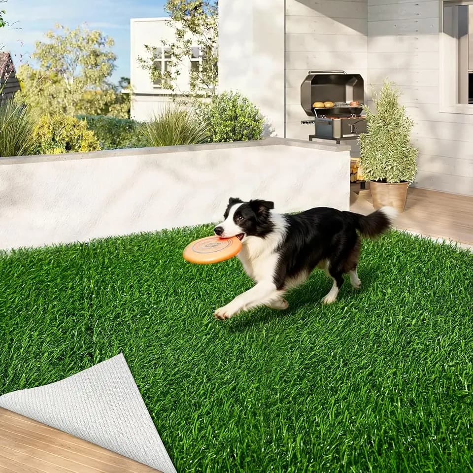 Artificial Grass Indoor Outdoor Turf Rug,2.6Ft x 3.3Ft Soft and Durable High Density Realistic Fake Grass Carpe,Pet-Friendly, Perfect for Patio,Lawn,Balcony,Weddings Photoshoot Backdrop