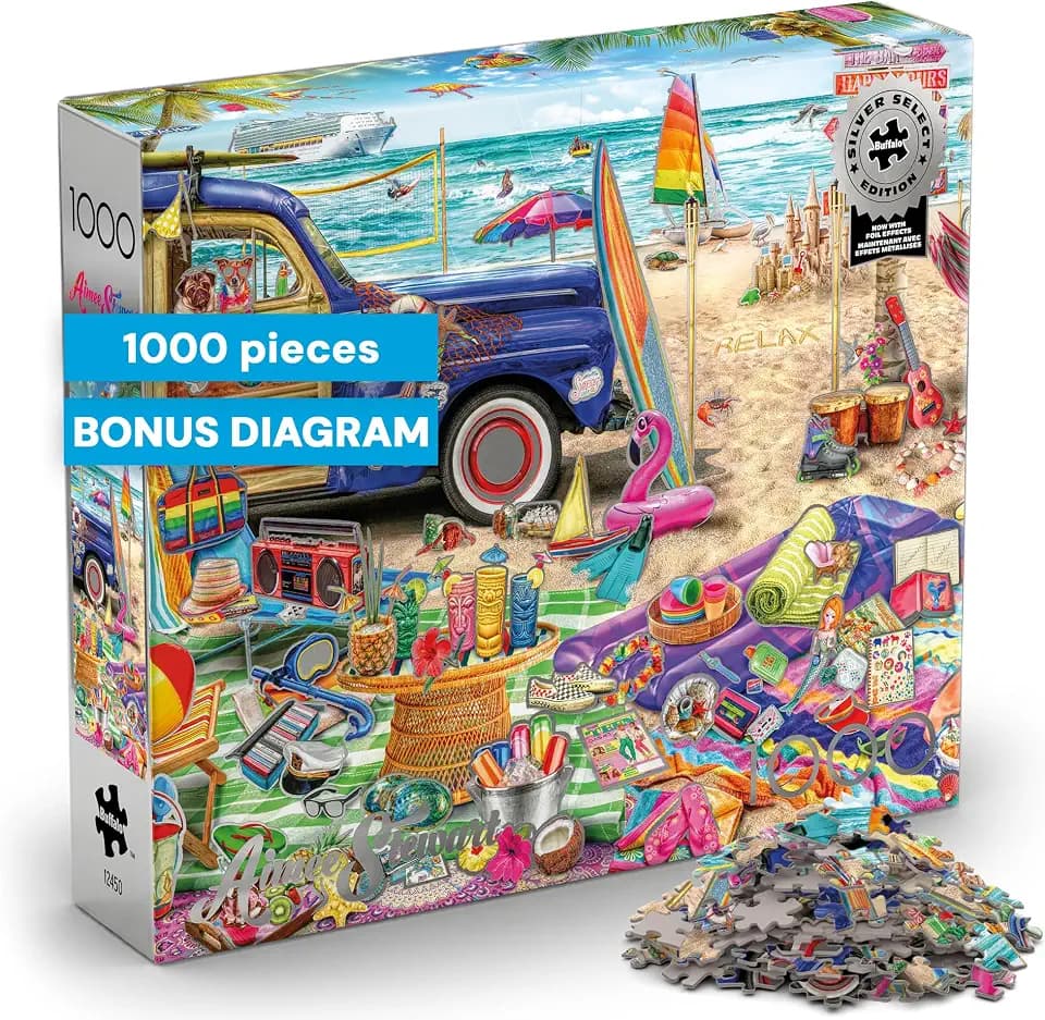Buffalo Games - Aimee Stewart Beach Vacation - 1000 Piece Puzzle for Adults