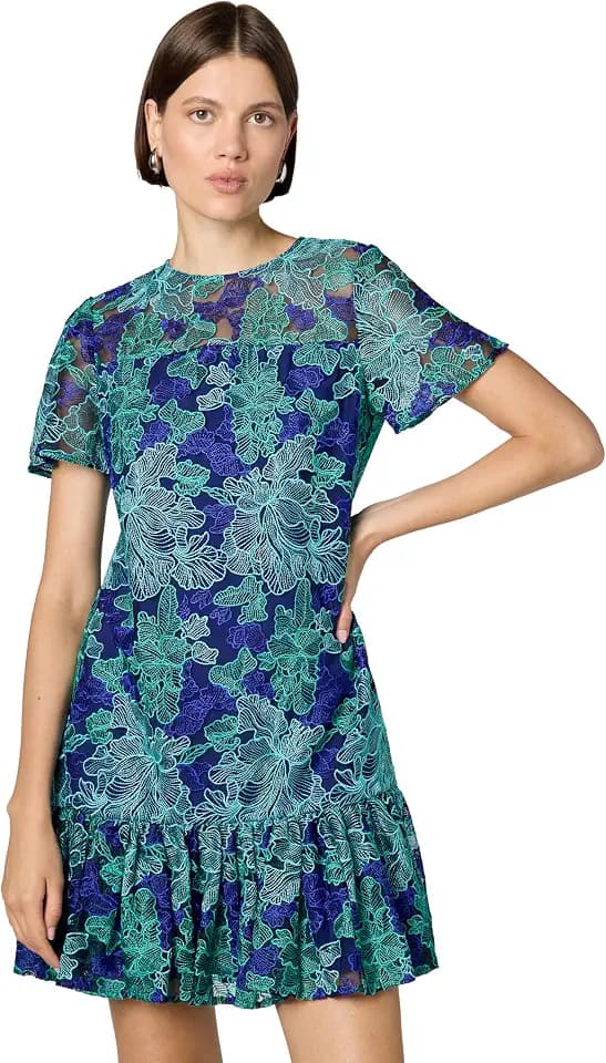 Trina Turk Womens Ruffled Hem Cocktail DressCocktail Dress