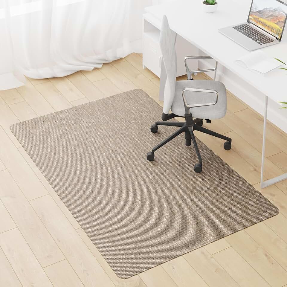 Office Chair Mat, 36" x 48" Computer Chair Mat for Hardwood Floor, Non-Curve Anti Slip Hard Floor Protector for Rolling Chair, PVC Mat Desk Rug for Home Office