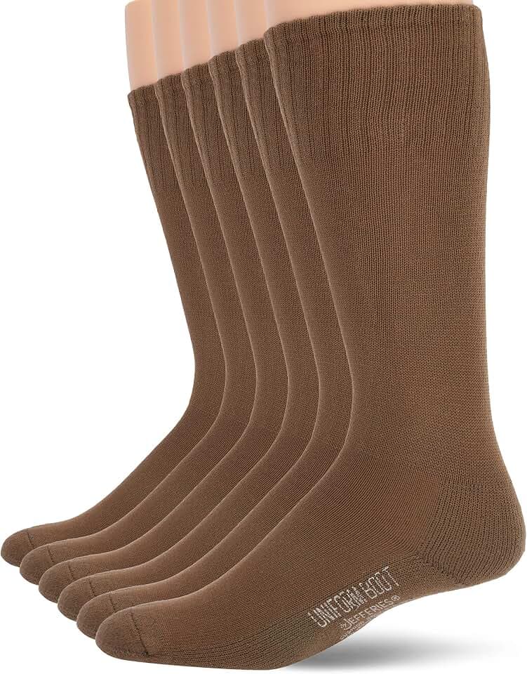 Jefferies Socks Men's Jefferies Men's Military Rib Top Combat Crew Boot Socks 6 Pack
