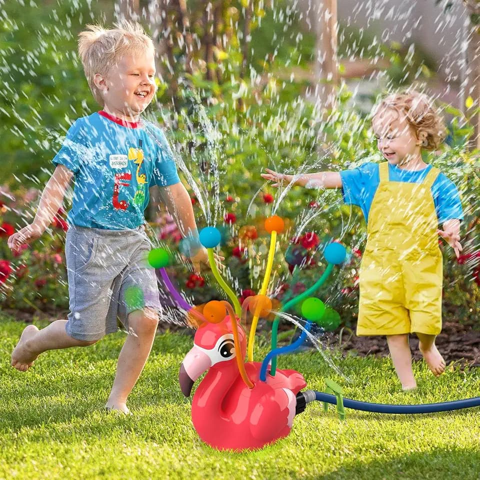 Wassersprinkler Kinder Outdoor, Rasensprenger Spielzeug mit Wackel-Schläuchen, Gartenschlauch Anschluss, Sommer Wasserspielzeug für Garten & Rasen, ab 3 Jahre