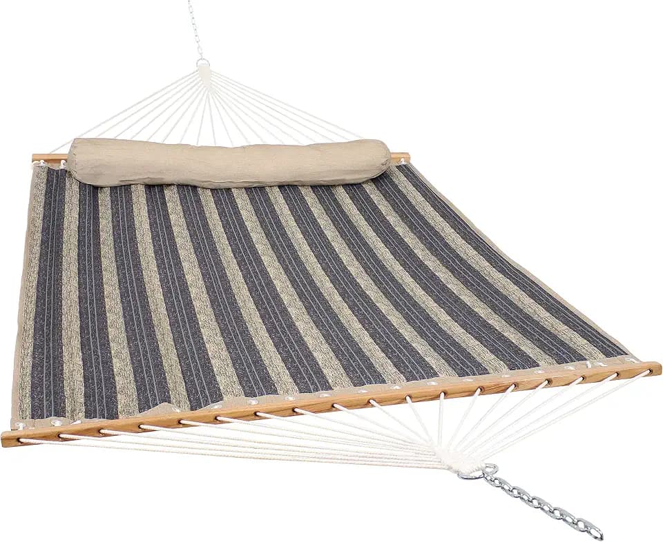 Sunnydaze Quilted Double Hammock for Outside with Pillow, Mountainside