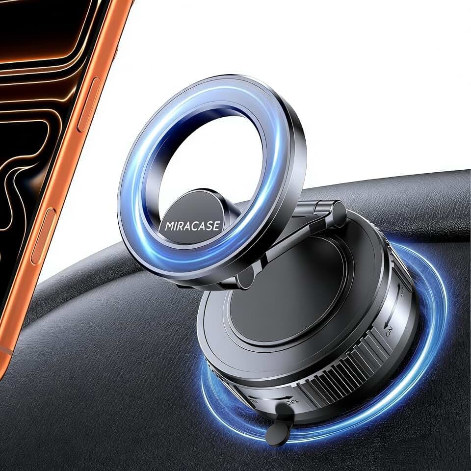 Miracase Kfz-Halterung für Magsafe [Ultra Starke Saugkraft] 2026 Magnet Telefon Auto 360 ° Rotation für iPhone 17 16 15 14 13 12 Pro Max, andere Smartphones