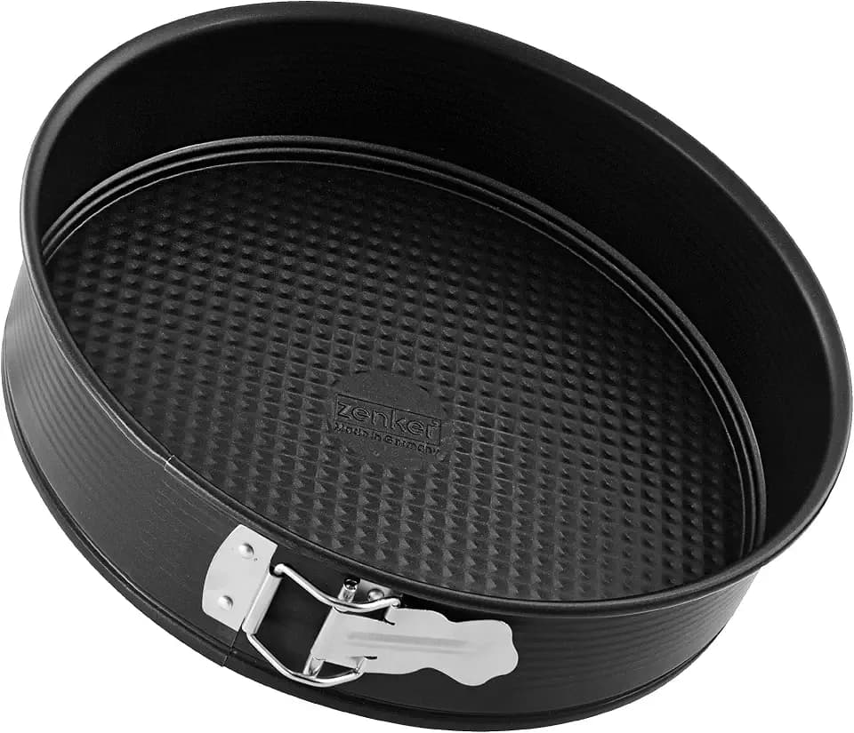 Zenker Springform Ø 20 cm PURE, Backform mit Antihaftbeschichtung, runde Kuchenform mit Flachboden (Farbe: schwarz), Menge: 1 Stück