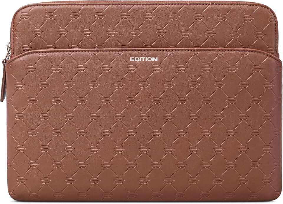Comfyable x Edition Tablet Sleeve 11 Inch, Compatible with 11" iPad Air/Pro M4 2026, Smart/Magic Keyboard with Pencil Holder, Faux Leather Case with a Front Zip Pocket for Men Women, Brown