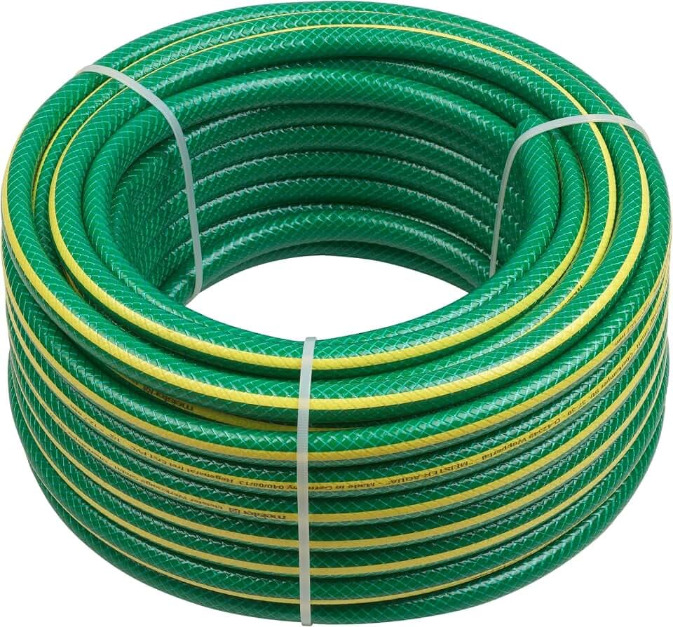Meister Schlauch Kreuzgewebe, 12,7 mm (1/2 Zoll) - 40 m Länge - Zur Bewässerung kleiner Flächen - Trittfest und Abriebfest - UV-beständig, Gartenschlauch aus Erst-PVC, Wasserschlauch, 9930270