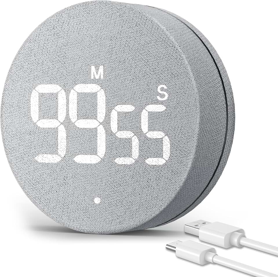 AVINIA Magnetischer Wiederaufladbarer Digitaler LED Eieruhren Gewebe Grau